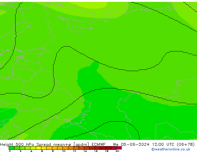 Height 500 hPa Spread ECMWF We 05.06.2024 12 UTC