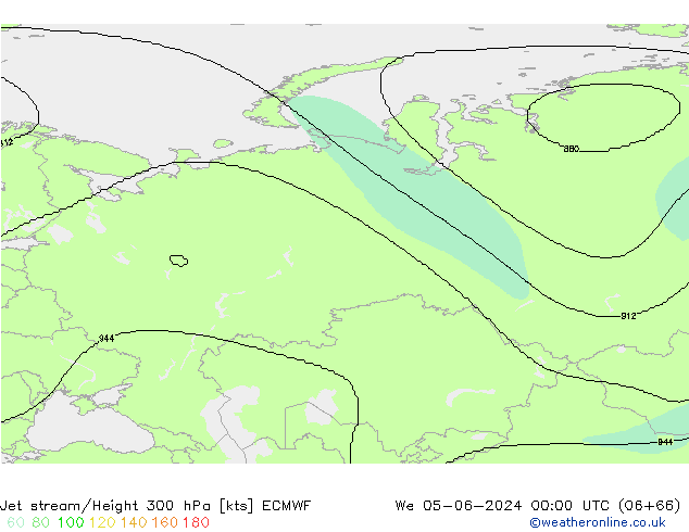 Jet stream/Height 300 hPa ECMWF We 05.06.2024 00 UTC