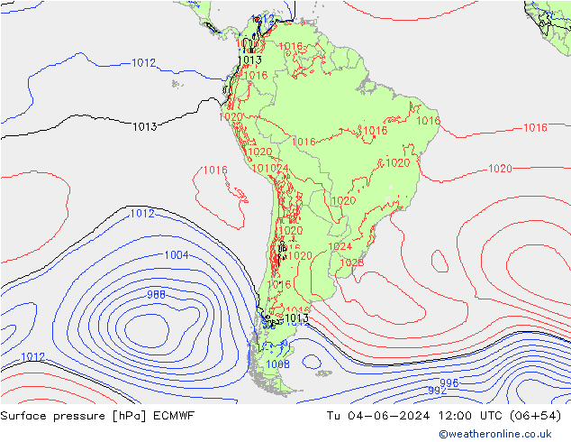 приземное давление ECMWF вт 04.06.2024 12 UTC