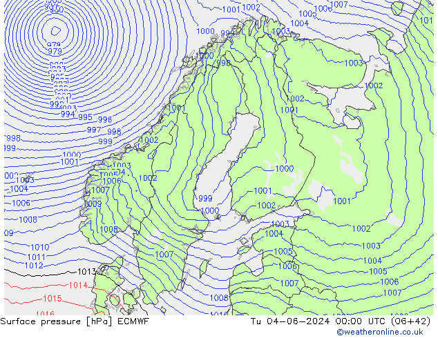 pression de l'air ECMWF mar 04.06.2024 00 UTC