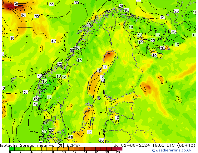 Isotachen Spread ECMWF So 02.06.2024 18 UTC