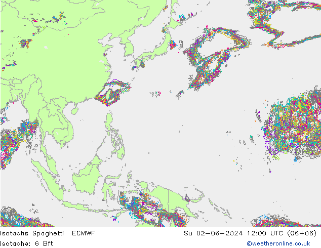 Isotachen Spaghetti ECMWF So 02.06.2024 12 UTC