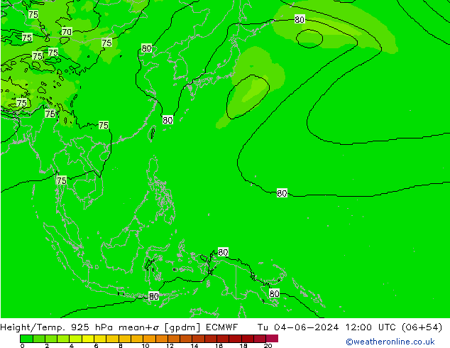 Height/Temp. 925 hPa ECMWF  04.06.2024 12 UTC