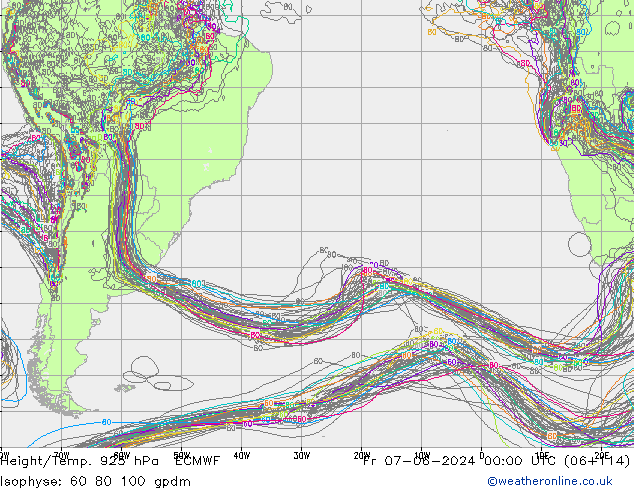 Height/Temp. 925 hPa ECMWF Fr 07.06.2024 00 UTC