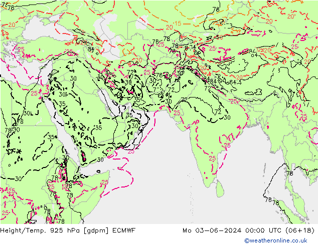 Height/Temp. 925 hPa ECMWF  03.06.2024 00 UTC