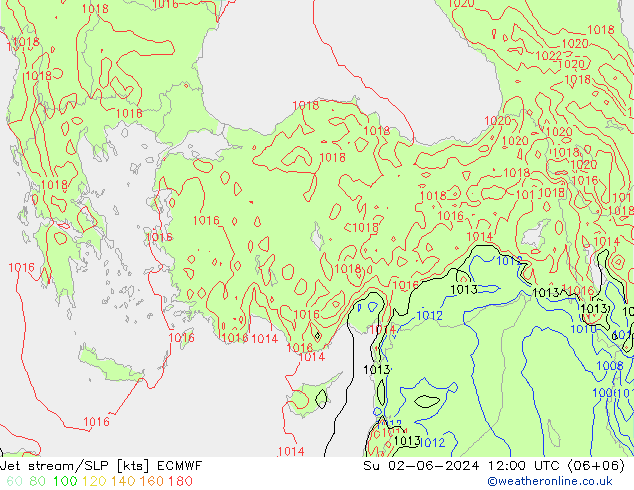 Corrente a getto ECMWF dom 02.06.2024 12 UTC