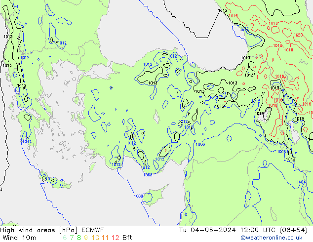 Windvelden ECMWF di 04.06.2024 12 UTC