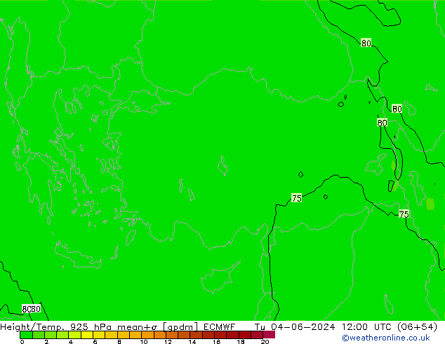 Hoogte/Temp. 925 hPa ECMWF di 04.06.2024 12 UTC