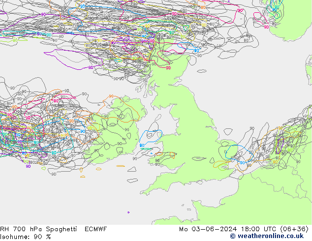 RV 700 hPa Spaghetti ECMWF ma 03.06.2024 18 UTC