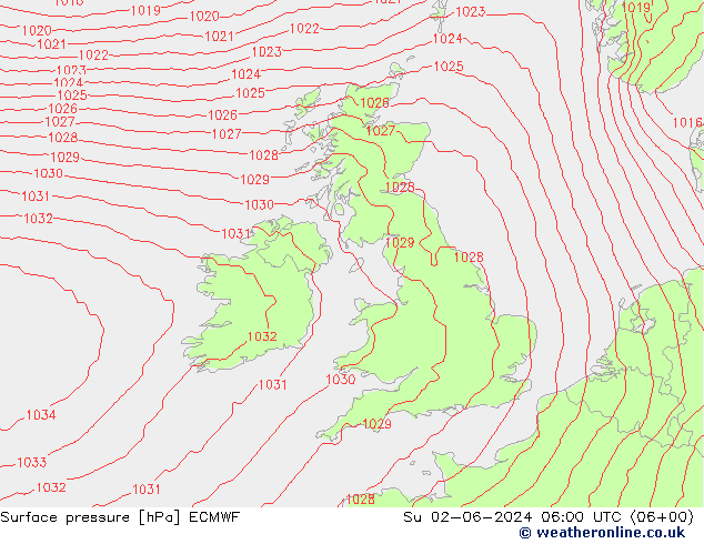 приземное давление ECMWF Вс 02.06.2024 06 UTC