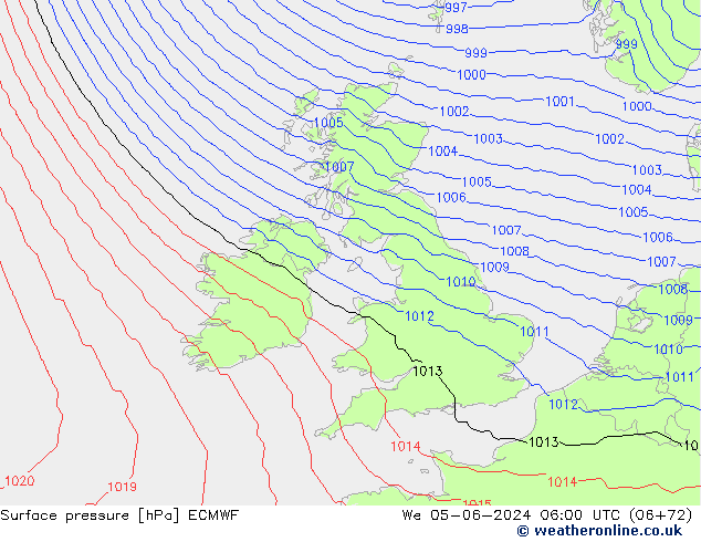 приземное давление ECMWF ср 05.06.2024 06 UTC