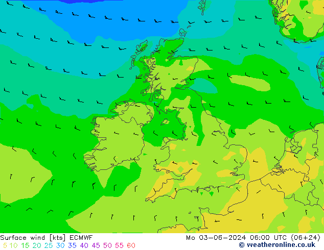 Vento 10 m ECMWF Seg 03.06.2024 06 UTC