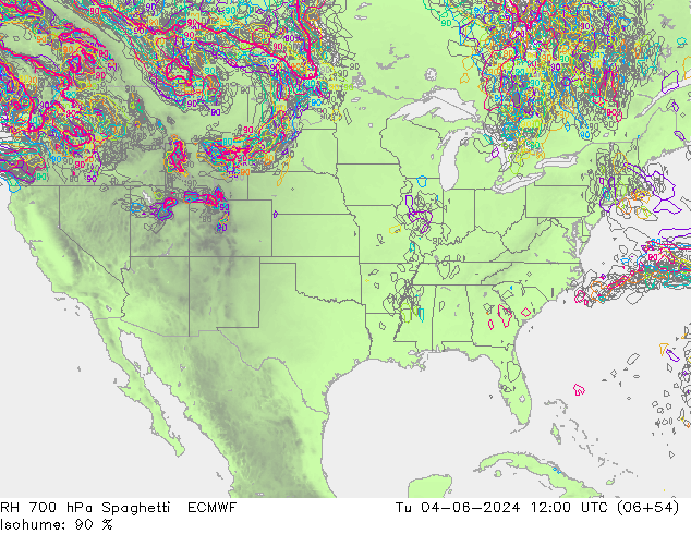 700 hPa Nispi Nem Spaghetti ECMWF Sa 04.06.2024 12 UTC