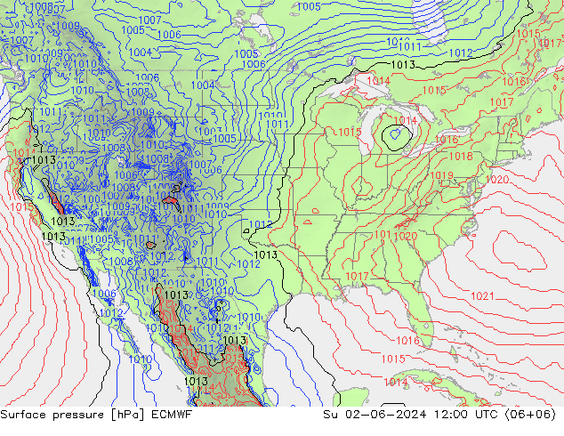 Yer basıncı ECMWF Paz 02.06.2024 12 UTC