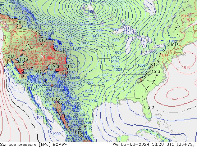 pression de l'air ECMWF mer 05.06.2024 06 UTC