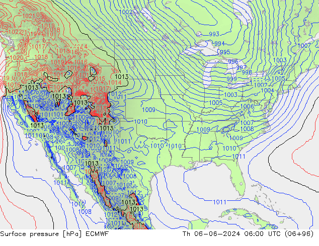 Surface pressure ECMWF Th 06.06.2024 06 UTC