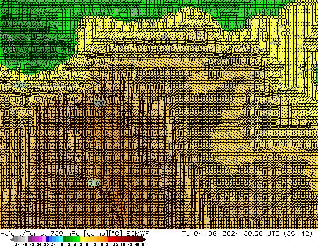 Height/Temp. 700 hPa ECMWF  04.06.2024 00 UTC