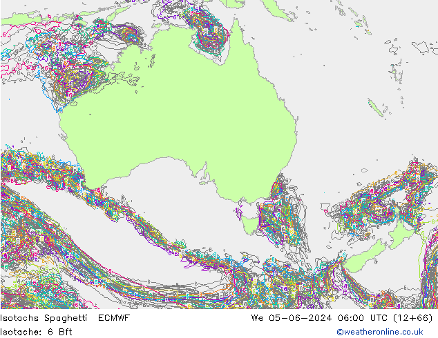 Isotachs Spaghetti ECMWF  05.06.2024 06 UTC