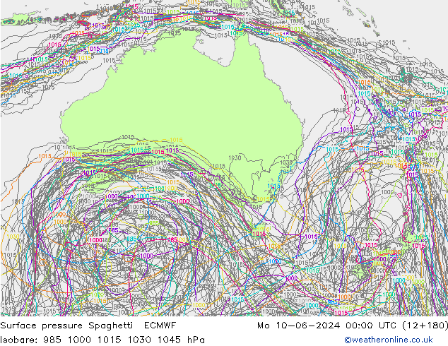 Surface pressure Spaghetti ECMWF Mo 10.06.2024 00 UTC