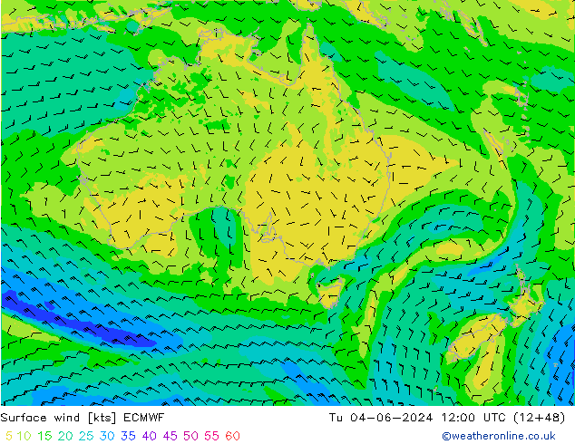 Viento 10 m ECMWF mar 04.06.2024 12 UTC