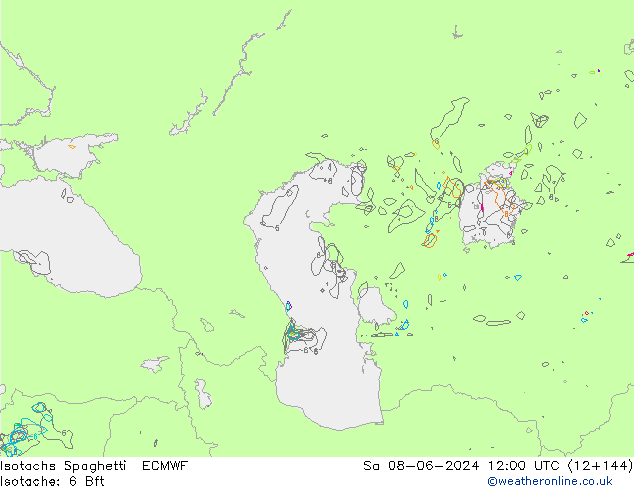 Isotachs Spaghetti ECMWF Sáb 08.06.2024 12 UTC