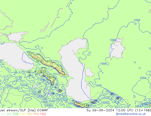Jet stream/SLP ECMWF Su 09.06.2024 12 UTC
