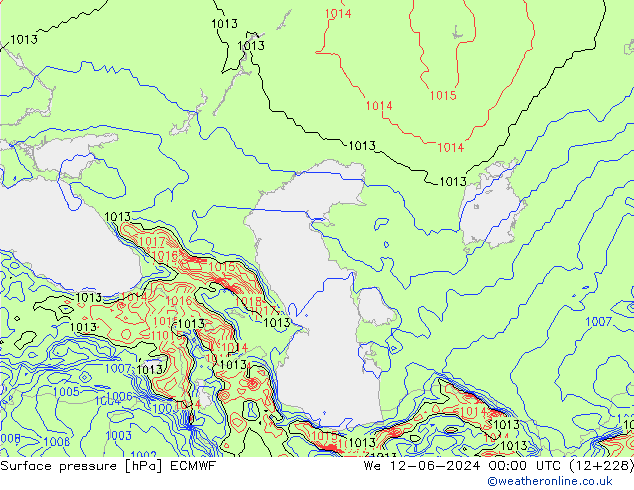 приземное давление ECMWF ср 12.06.2024 00 UTC