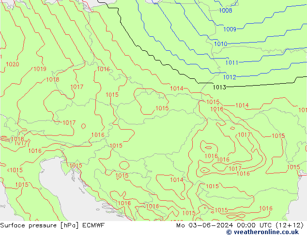 pression de l'air ECMWF lun 03.06.2024 00 UTC