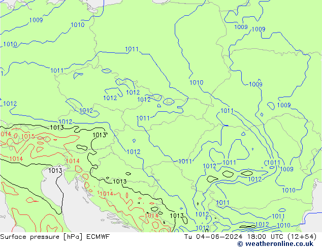 Bodendruck ECMWF Di 04.06.2024 18 UTC