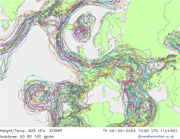 Height/Temp. 925 hPa ECMWF Th 06.06.2024 12 UTC