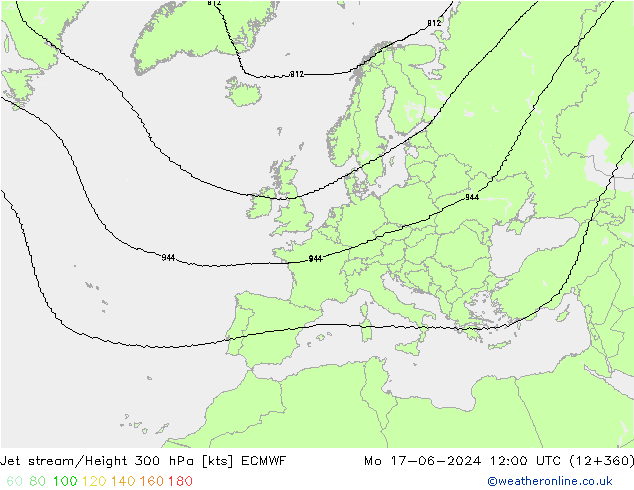 Straalstroom ECMWF ma 17.06.2024 12 UTC