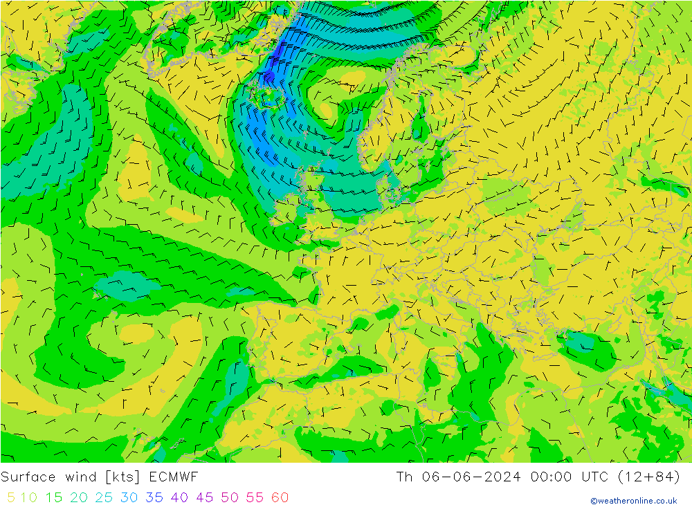 Rüzgar 10 m ECMWF Per 06.06.2024 00 UTC