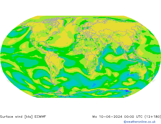 Wind 10 m ECMWF ma 10.06.2024 00 UTC