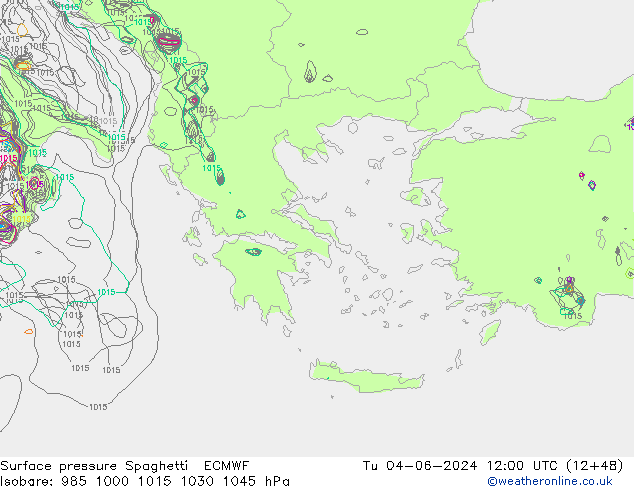Yer basıncı Spaghetti ECMWF Sa 04.06.2024 12 UTC