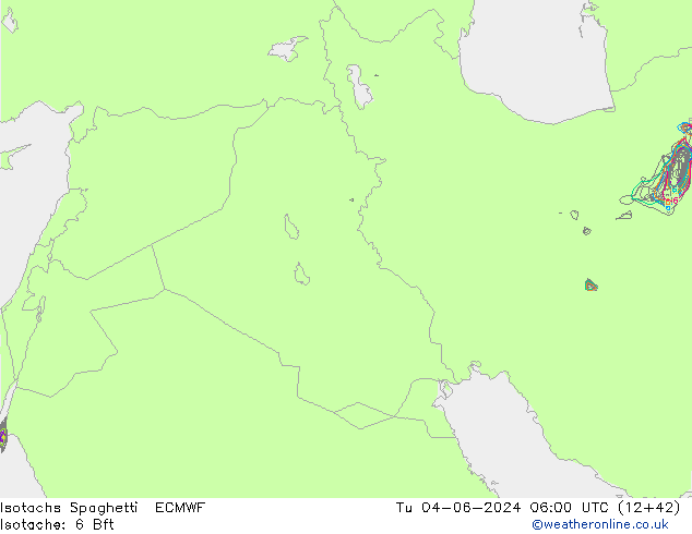 Isotachen Spaghetti ECMWF di 04.06.2024 06 UTC