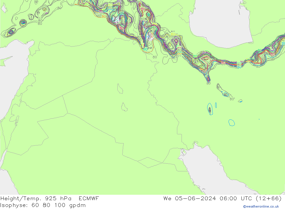 Yükseklik/Sıc. 925 hPa ECMWF Çar 05.06.2024 06 UTC