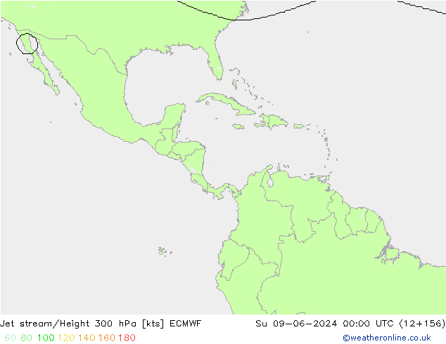 джет ECMWF Вс 09.06.2024 00 UTC