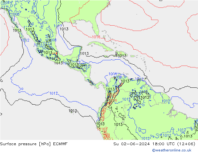 Surface pressure ECMWF Su 02.06.2024 18 UTC