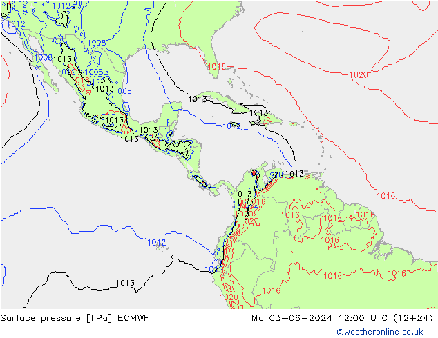 ciśnienie ECMWF pon. 03.06.2024 12 UTC