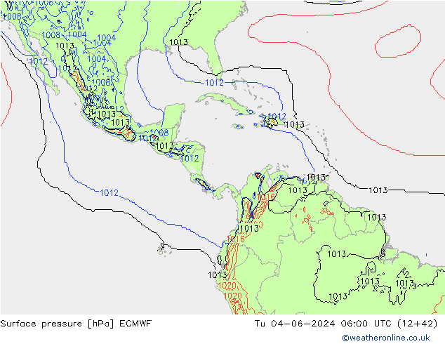 Pressione al suolo ECMWF mar 04.06.2024 06 UTC