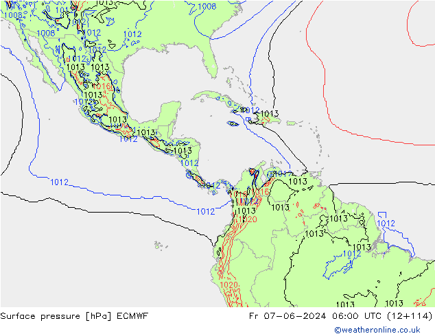 Yer basıncı ECMWF Cu 07.06.2024 06 UTC