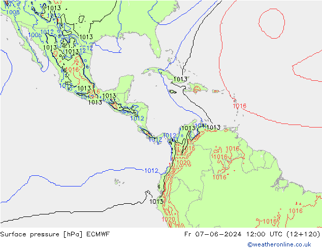 Yer basıncı ECMWF Cu 07.06.2024 12 UTC