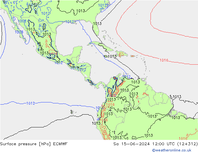 Pressione al suolo ECMWF sab 15.06.2024 12 UTC