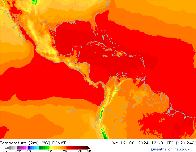 température (2m) ECMWF mer 12.06.2024 12 UTC
