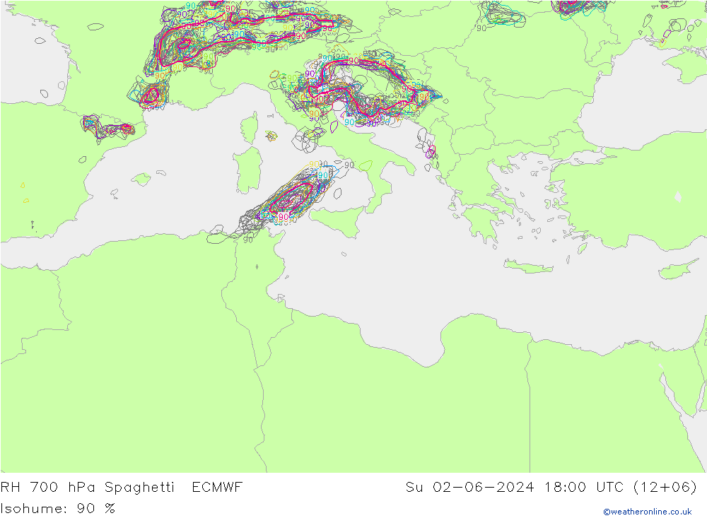 700 hPa Nispi Nem Spaghetti ECMWF Paz 02.06.2024 18 UTC