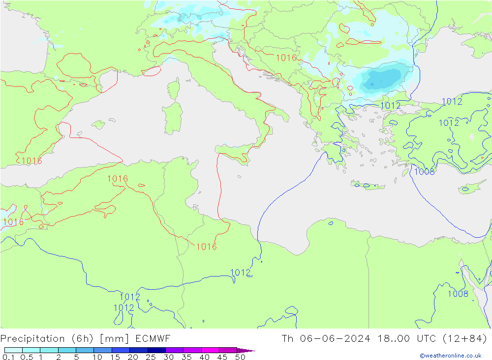 Precipitação (6h) ECMWF Qui 06.06.2024 00 UTC
