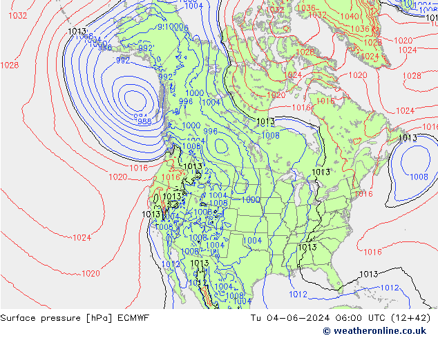 Bodendruck ECMWF Di 04.06.2024 06 UTC