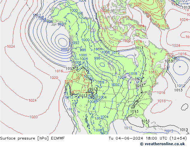 Bodendruck ECMWF Di 04.06.2024 18 UTC