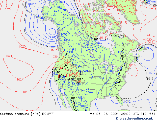 Surface pressure ECMWF We 05.06.2024 06 UTC