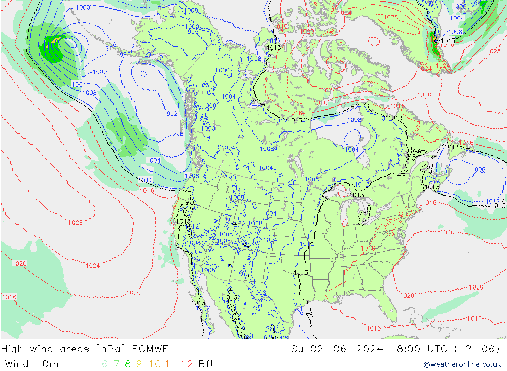 High wind areas ECMWF Su 02.06.2024 18 UTC